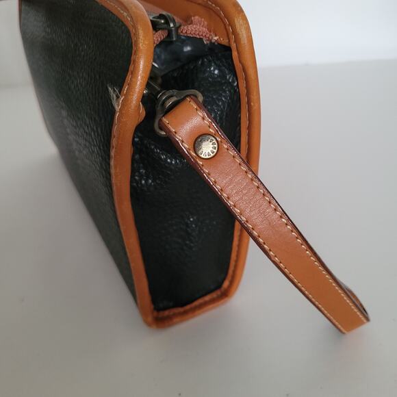 Rudolph Valentino Bag Clutch Wristlet Vintage Zip Italian Black Brown Leather - Picture 3 of 11